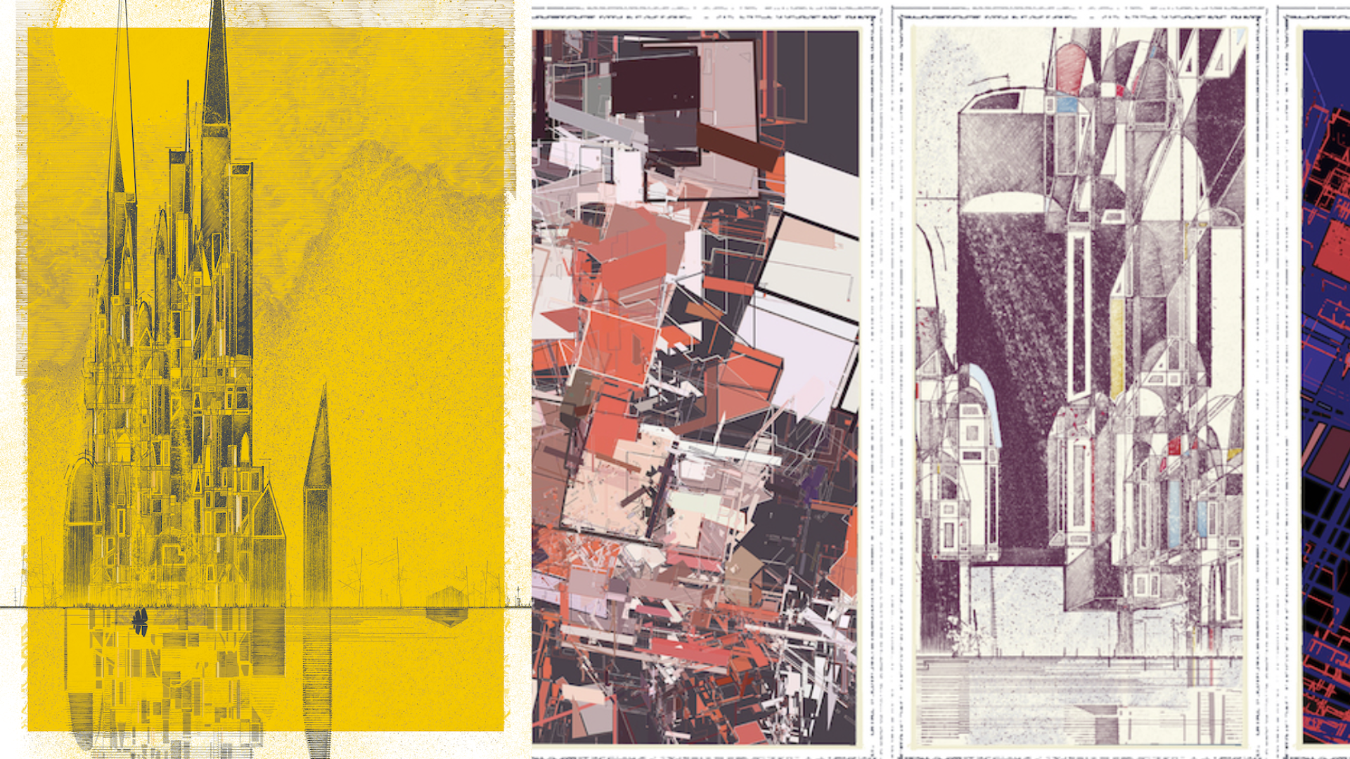 of city structures and abstract city portraits from the Invisible collection, an upcoming NFT mint on Art Blocks