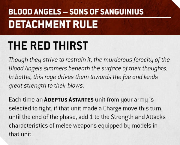 Warhammer 40k Space Marine Chapters Faction Focus Red Thirst Detachment Rule