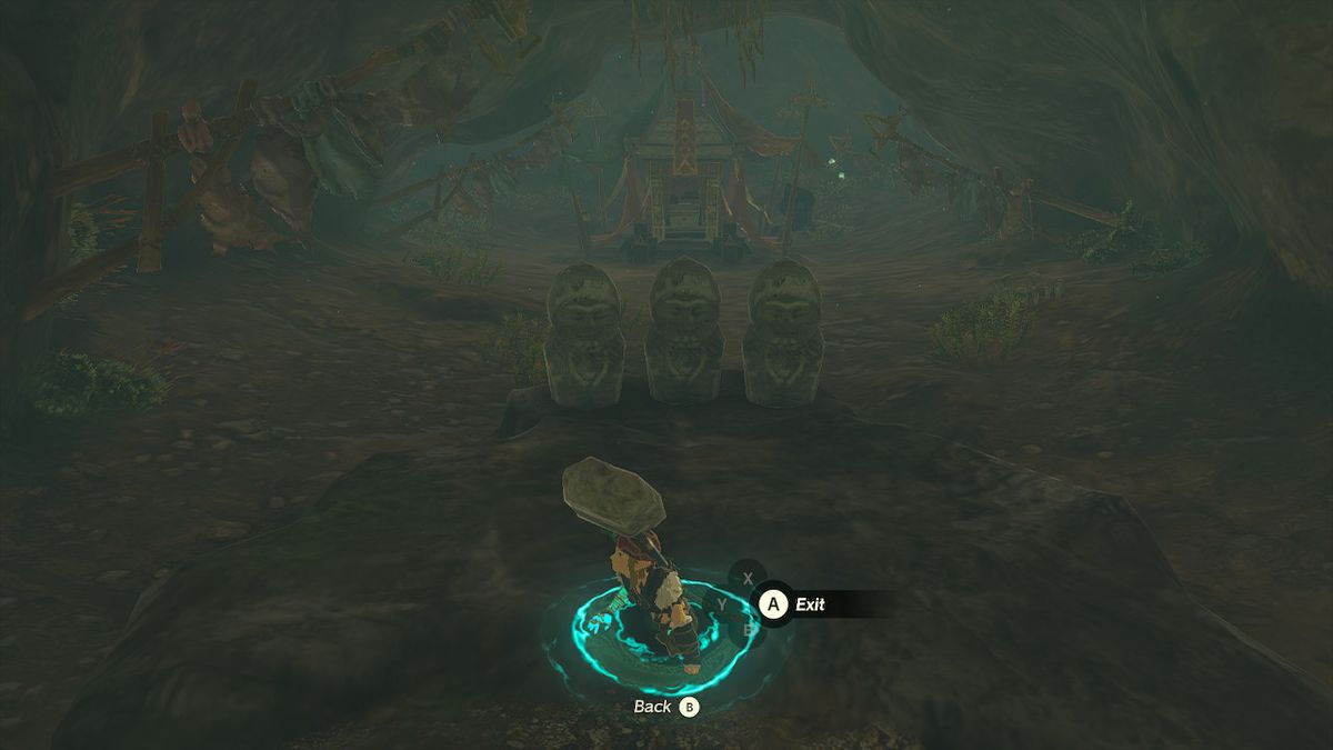 Link emerges from the ground using Ascend right into the chest room in Zelda: Tears of the Kingdom