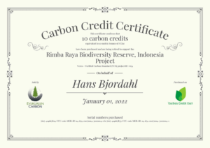 Anatomia di un certificato di carrello di credito di carbonio - EcoSoul
