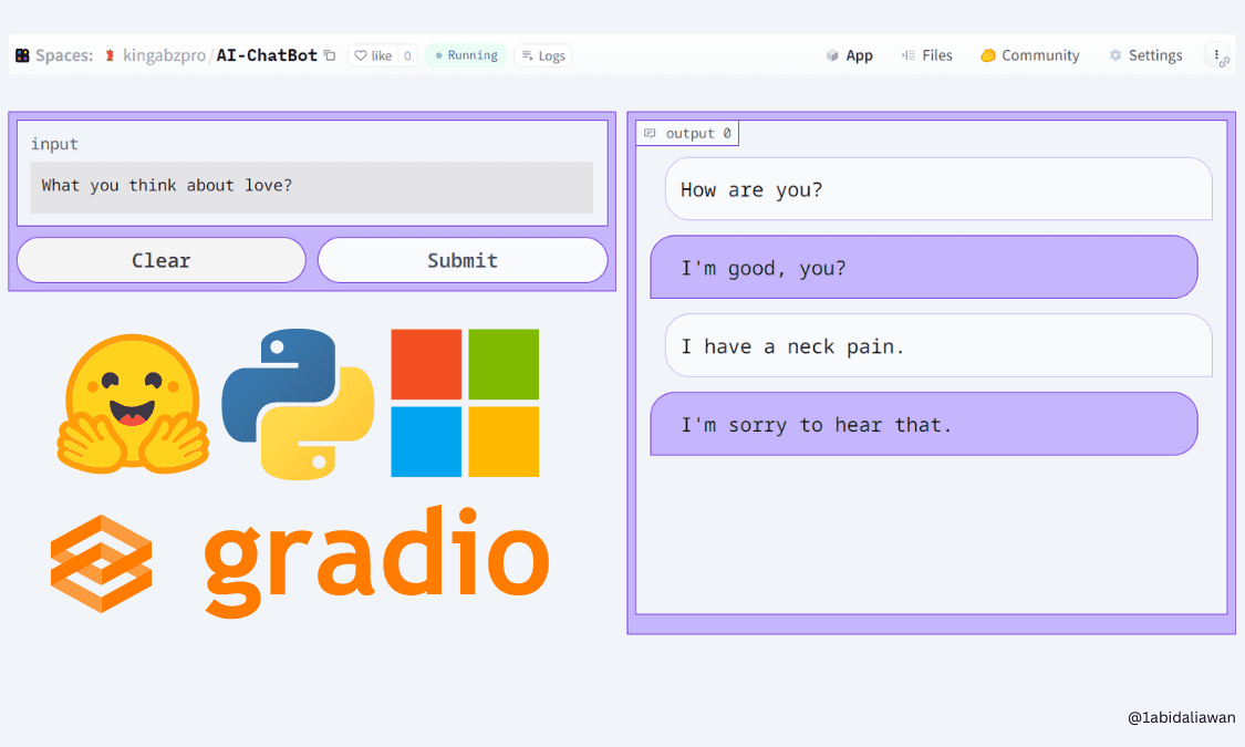 Xây dựng AI Chatbot trong 5 phút với Ôm mặt và Gradio - KDnuggets