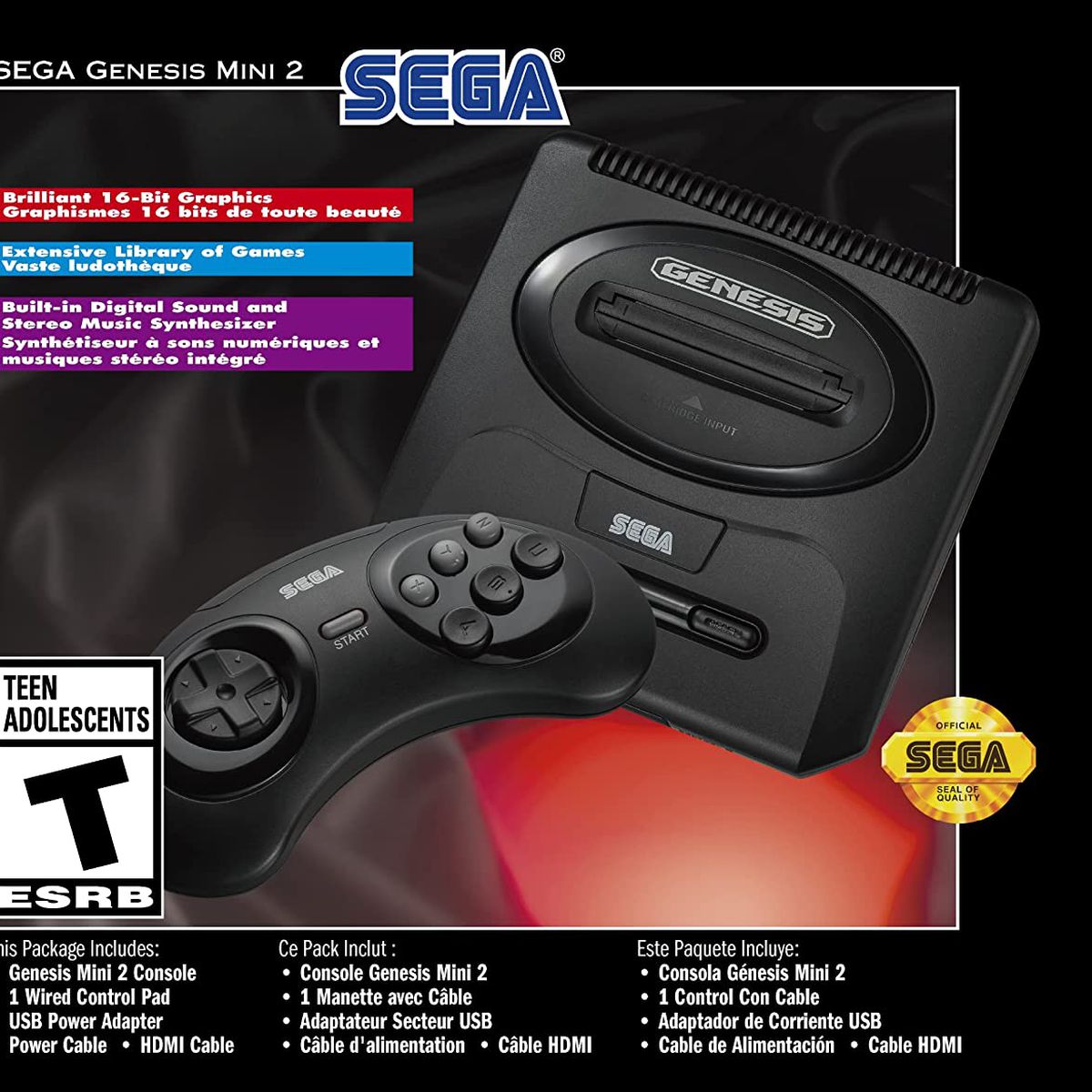Produktverpackung für den Sega Genesis Mini 2