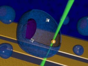 Diamond defect takes 3D image of 27-atom cluster – Physics World
