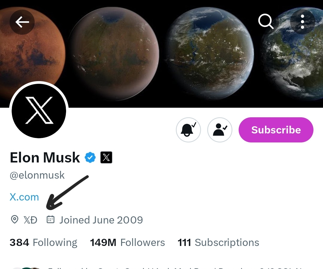 Elon Musk puts the Dogecoin symbol in his Twitter profile 1