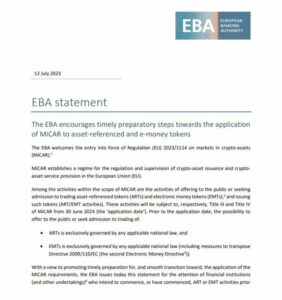 Europejski Urząd Nadzoru Bankowego apeluje o wczesne przyjęcie standardów stablecoinów – CoinRegWatch