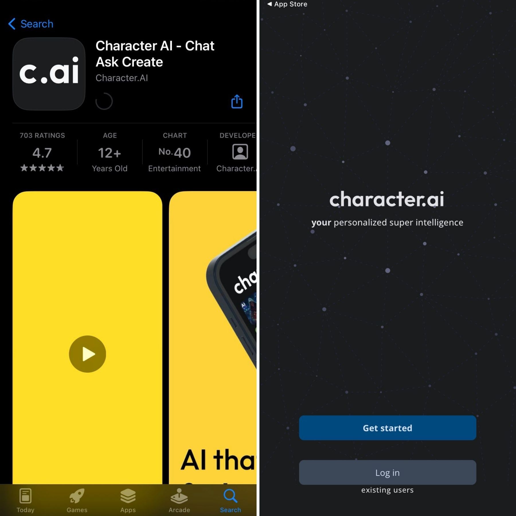 Aplicația Character AI