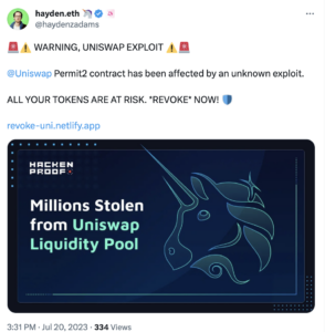 Hackere kompromitterer Uniswap-grundlæggerens Twitter-konto for at fremme fidus