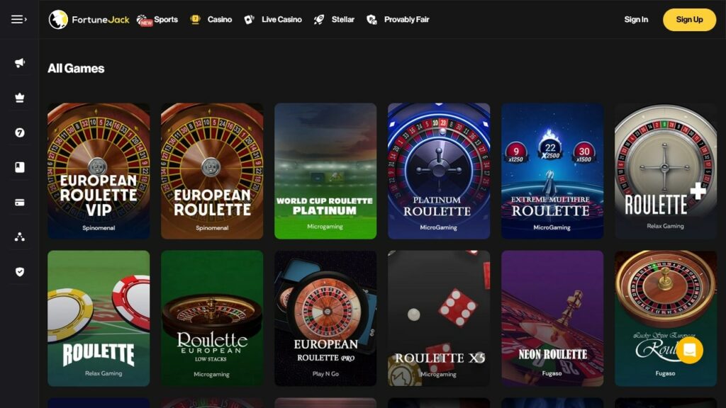 Roulette bei FortuneJack