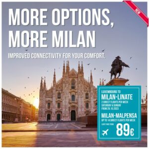 Luxair to fly to Milan Linate