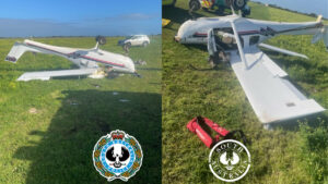 ジャビル軽飛行機がSAで馬と衝突、パイロット負傷