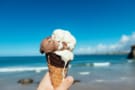 iskrem på stranden i Newquay