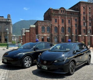 Förnybar driven nästa generations taxiverksamhet för elfordon lanserad i Fukuoka Prefecture