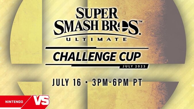Super Smash Bros. Ultimate Challenge Cup juuli 2023 turniir toimub 16. juulil kell 3-6 PT, 10 parimat võitjat saavad kaks piletit Nintendo Live 2023-le ja My Nintendo Gold Points, mida lunastada Nintendo eShopis.
