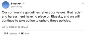 Twitteri rivaal Bluesky on rassismi toetamisel vastulöögiga