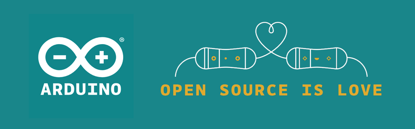 arduino logo with the text open source love
