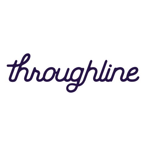 throughline written in lower case cursive font