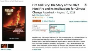 Tekoälyn kirjoittama kirja Mauin metsäpalosta, joka myy hyvin Amazonissa