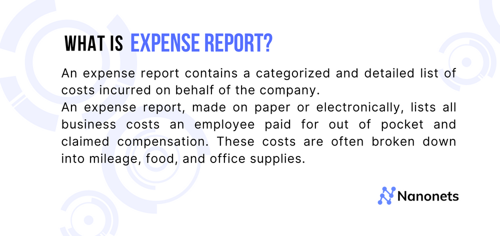 What is expense report?