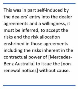 I concessionari perdono la causa di risarcimento dell'agenzia contro Mercedes-Benz in Australia