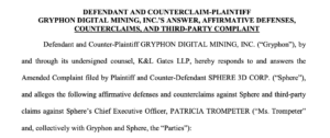 Gryphon Digital vaatii tuomioistuimelta Sphere 3D:n kanteen hylkäämistä