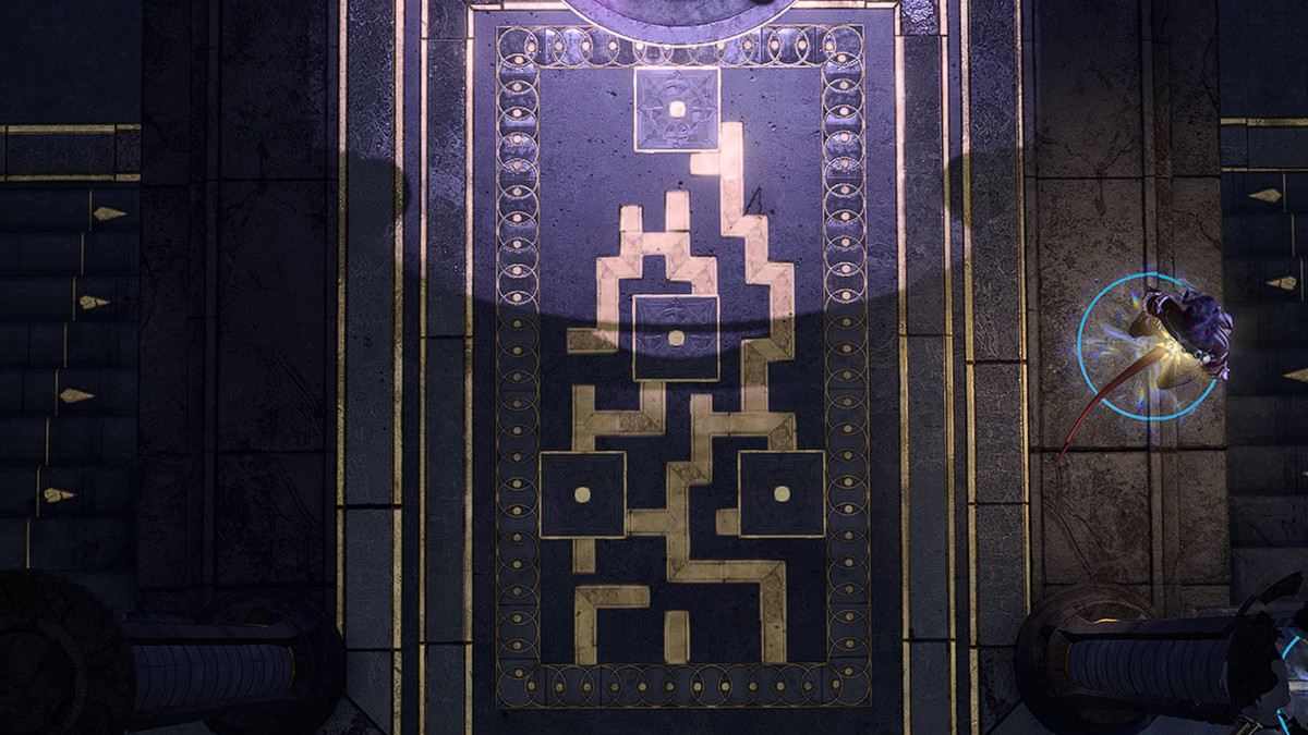 Baldur’s Gate 3 map of the invisible paths through the Faith-Leap Trial in the Gauntlet of Shar