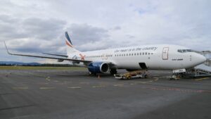 Rex 737 kommen mit dem ersten Hobart-Flug in Tasmanien an