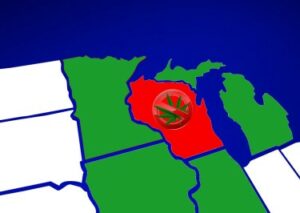 Wisconsinska dilema plevela – nepravna država, obkrožena z zakonitimi državami konoplje
