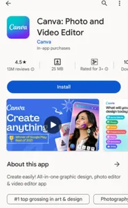 Canva app available on Play Store
