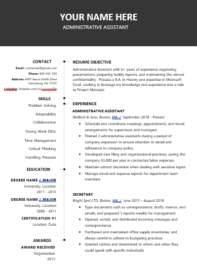 Free Resume Template to download