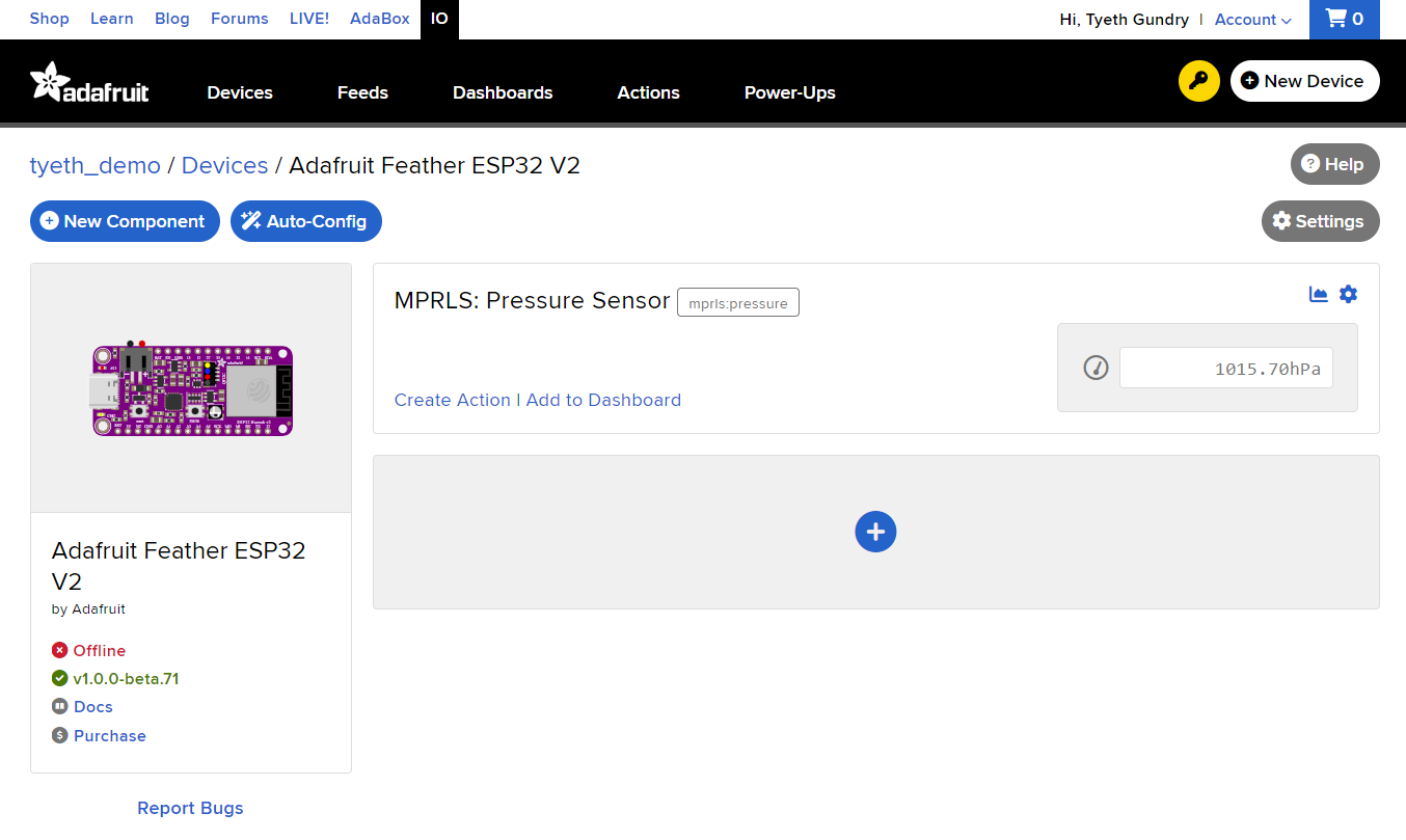 Adafruit.io WipperSnapper Adds No-Code Support for the MPRLS Ported Sensor – Acquire Pressure Readings without Programming!