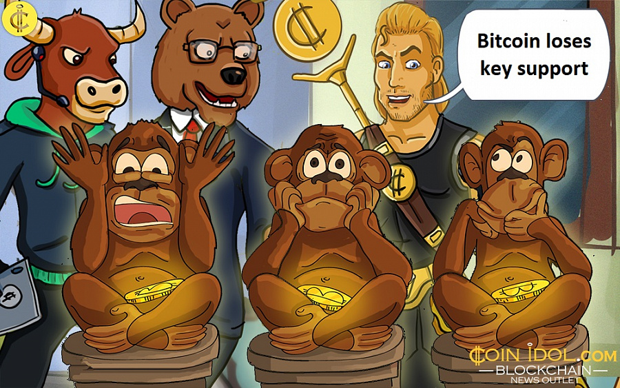 Bitcoin mister nøkkelstøtte og faller videre