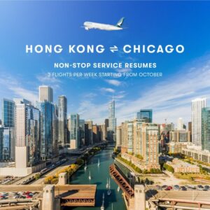Cathay Pacific restaurará la ruta Hong Kong – Chicago