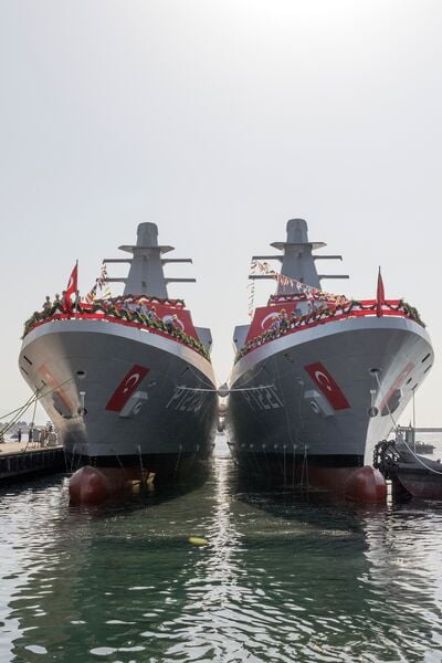 Lançados os primeiros dois OPVs da classe Akhisar da Marinha Turca