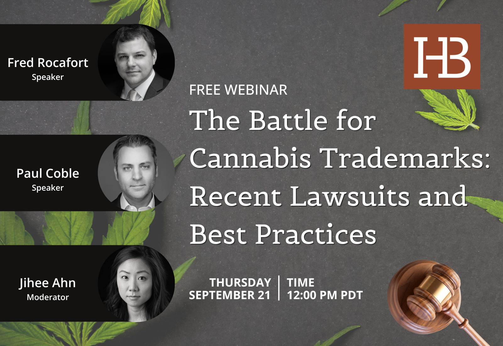 FREE Webinar This Thursday, September 21st: Cannabis Trademarks and Litigation