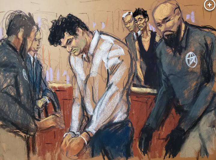 court sketch of sam bankman-fried going to jail