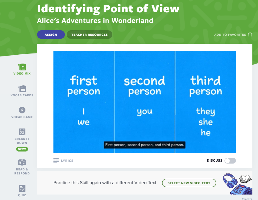 Identifying point of view lesson video