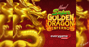 Doe mee aan het weekendavontuur van Everygame Poker en ontvang tien gratis spins voor de Super Golden Dragon Inferno-slot