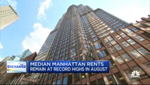 Harga sewa median Manhattan tetap berada pada rekor tertinggi di bulan Agustus