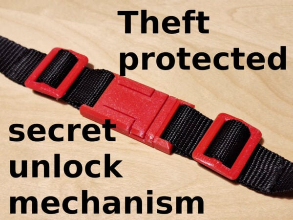 Theft protected strap buckle – Strap tensioner addon #adafruit #3DThursday #3DPrinting