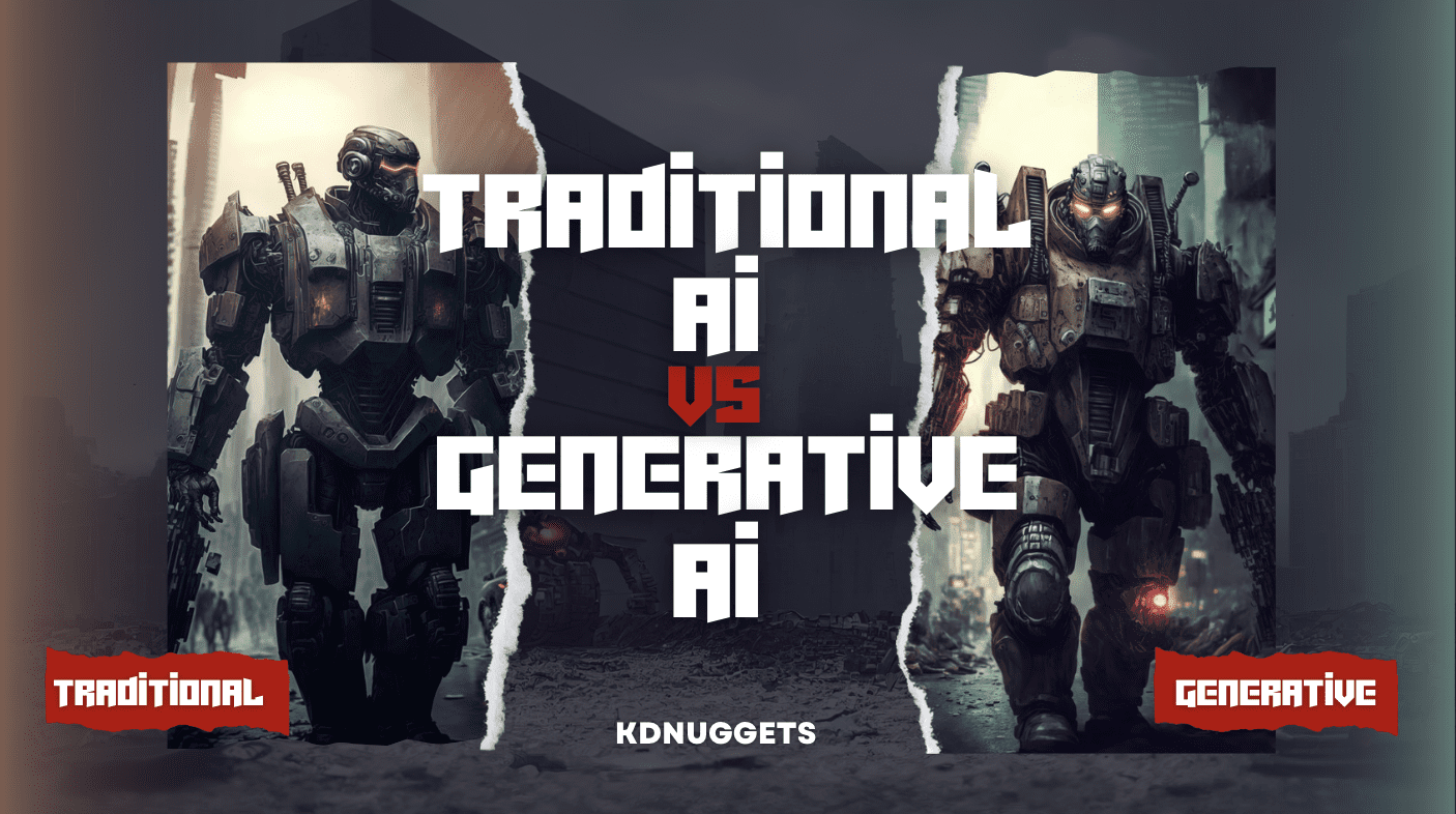 IA traditionnelle vs IA générative - KDnuggets