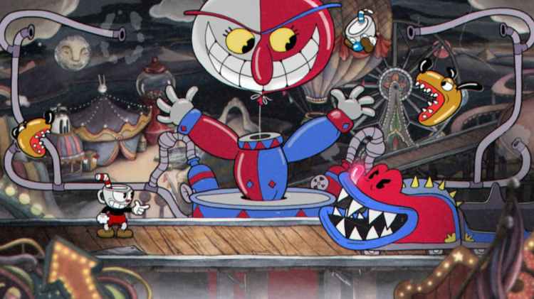 Cuphead Pointing At A Boss