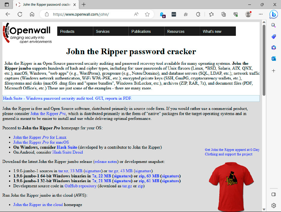 John the Ripper, Office Formatında ve diğer Programlama becerilerinde çok daha iyi bir parolaya sahip olan bir Açık Kaynak Programıdır. Das kann daha fazla Stunden veya daha fazla zaman geçirebilir.