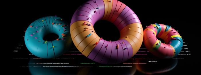Midjourney Donuts 2 - Visual Delight: Donitsikaavioiden esteettinen vetovoima tietojen esittämisessä