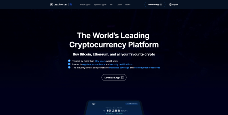crypto.com interface