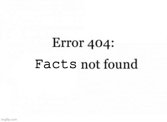 an Error 404 Message stating "Facts not found" 