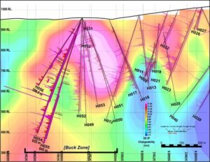 Doubleview rapporte qu'une forte minéralisation étend la zone Buck du gisement Lisle de 250 m supplémentaires au sud-sud-ouest