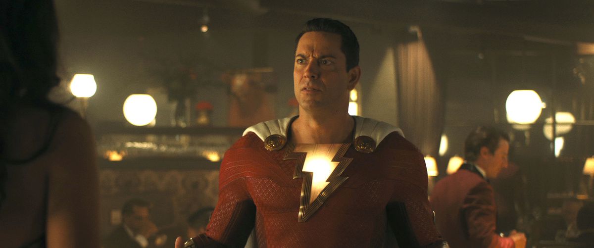Shazam at a bar in Fury of the Gods