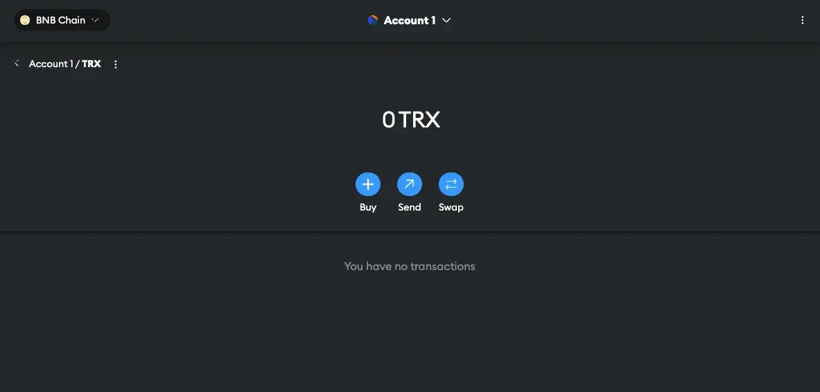 TRX Added to MetaMask Account