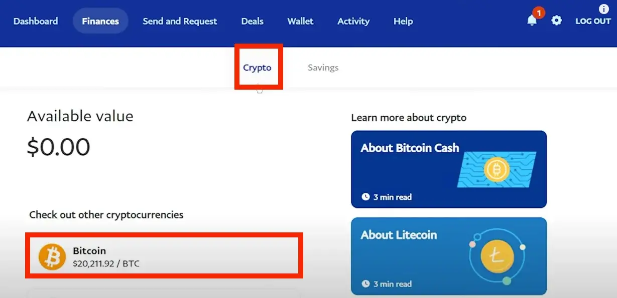 Step 3. Click on Bitcoin (BTC)