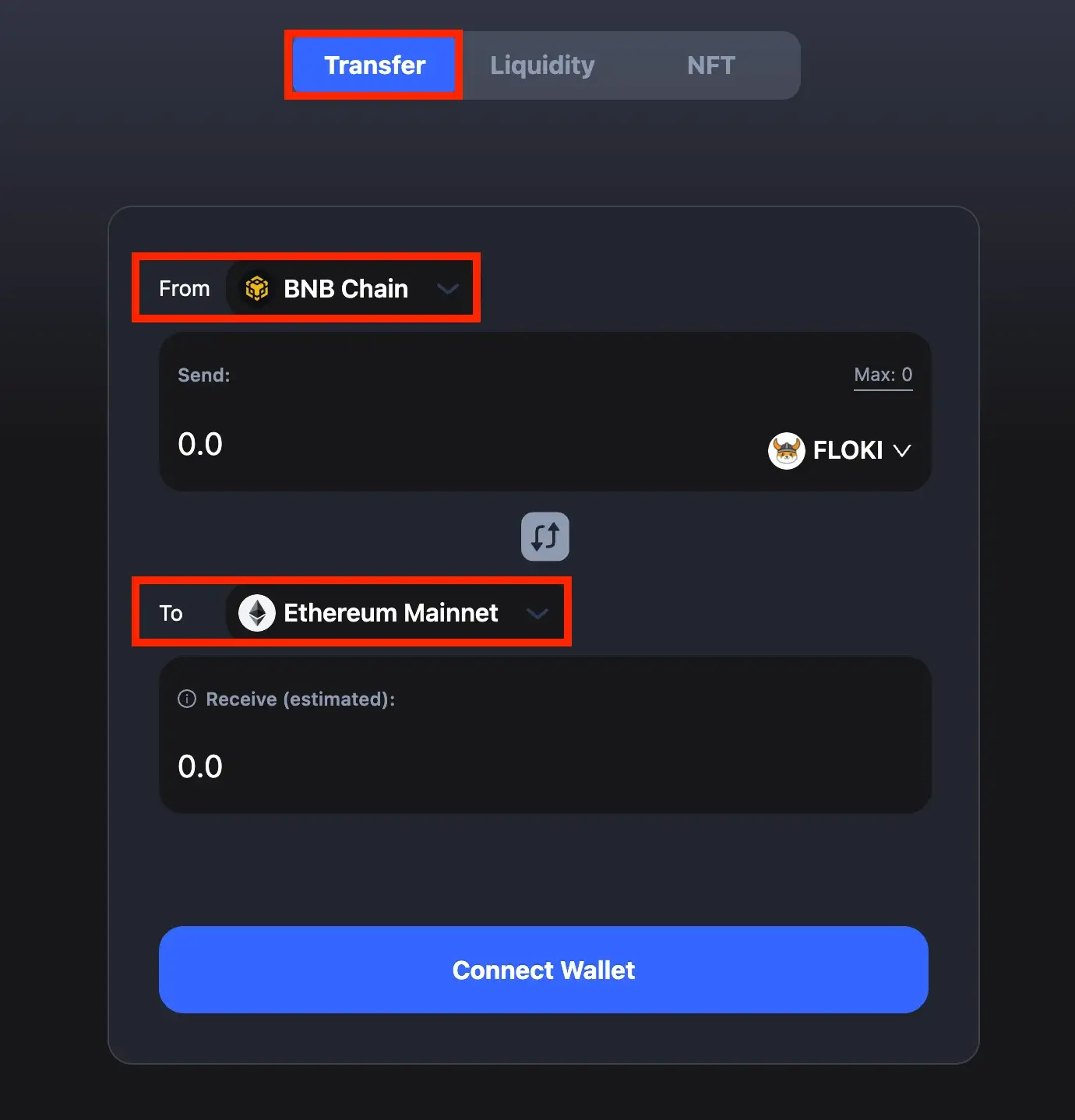 Step 2. Go to the Bridge Website and Connect Your Wallet to It
